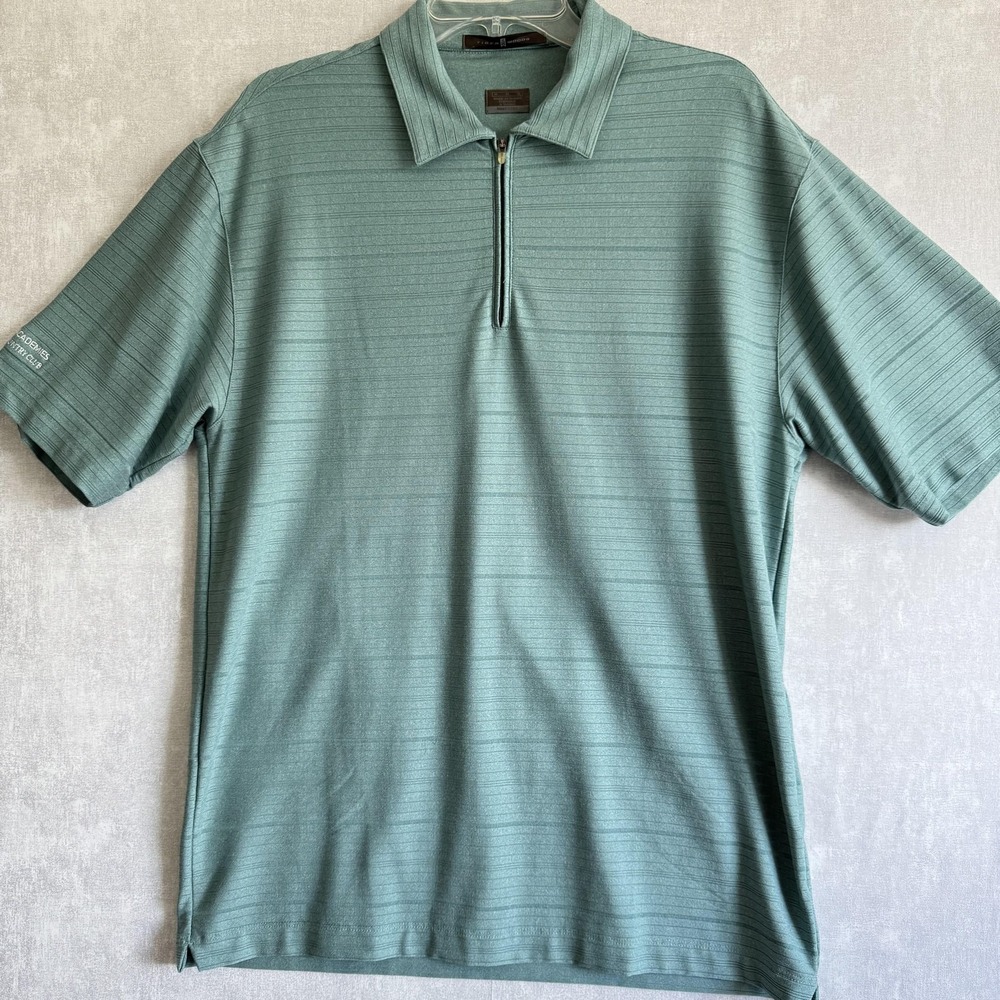Nike Tiger Woods Golf Shirt‎ Mens Medium Green IMG Academies Half Zip Pullover